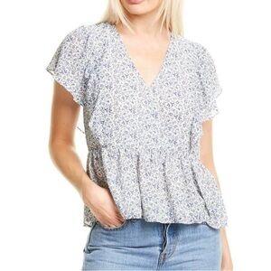 Madewell Blue Floral Blouse